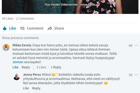 videolle rekrytointi